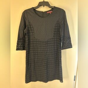 Comptoir des Cotonniers Black Eyelet Lace Shift Dress